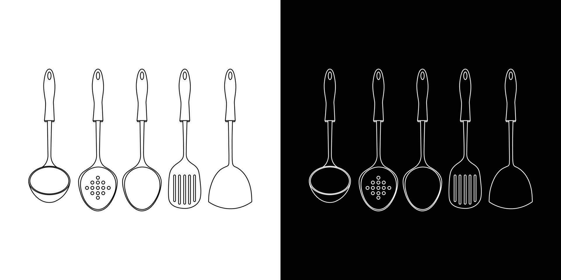 Hand-drawn illustration kitchen tools. A collection of kitchen utensils vector