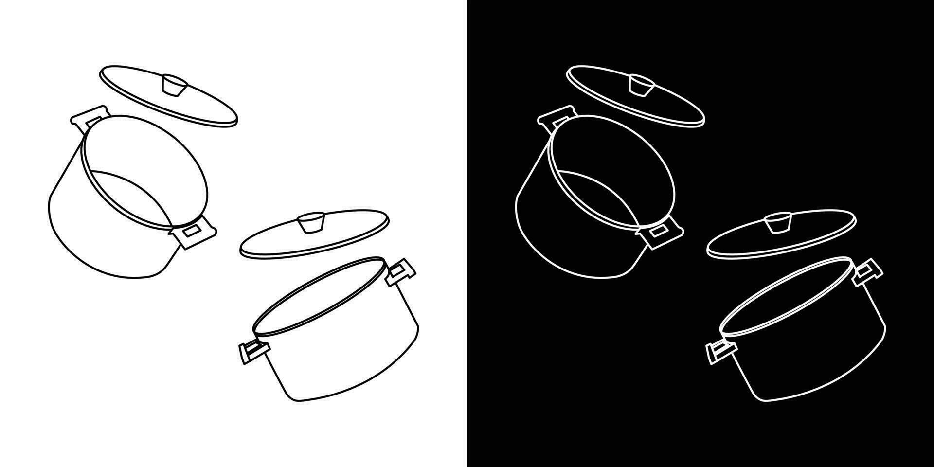 Cooking pot, linear icon and Editable stroke vector