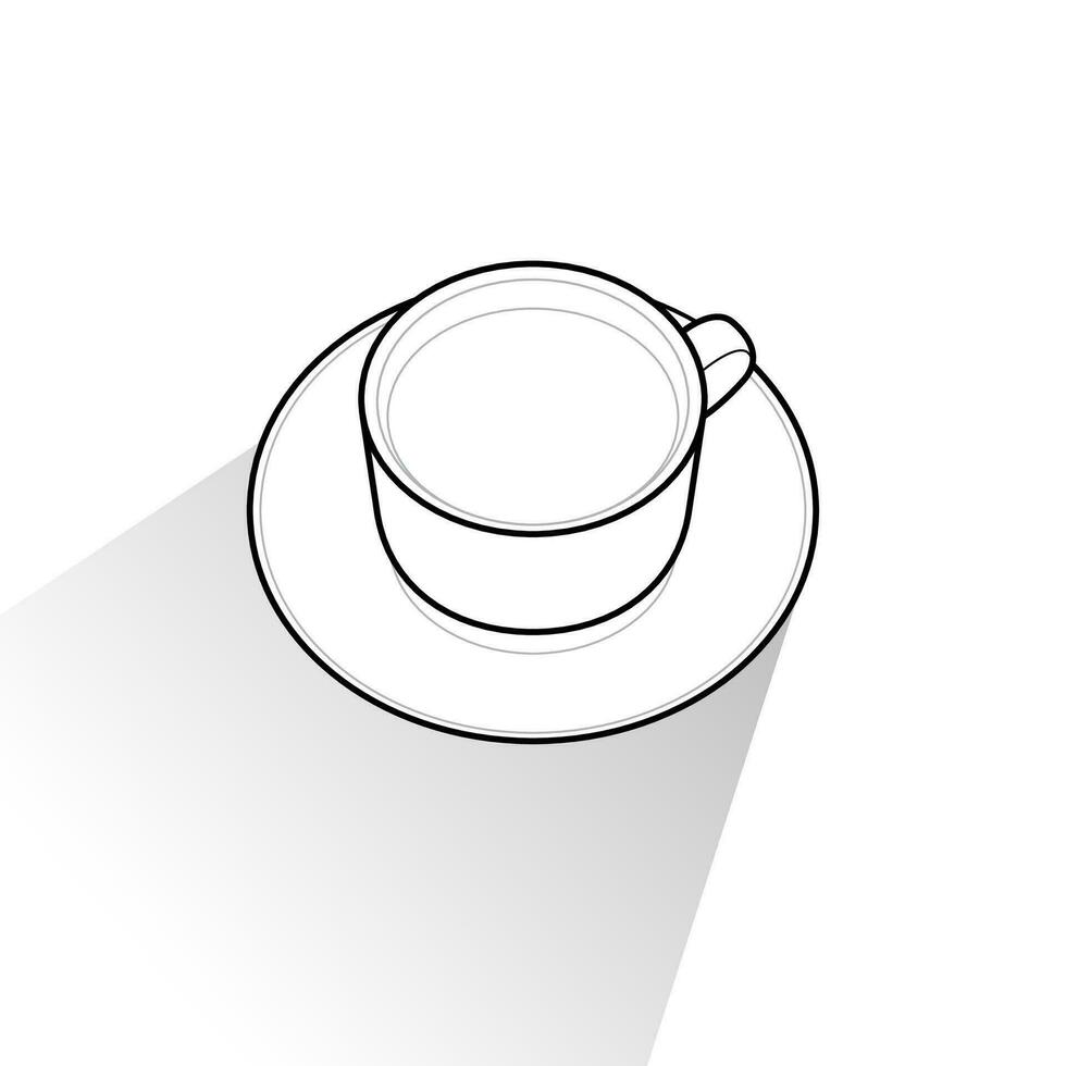 Close-up of teacup. icon and Editable stroke. Cup of tea vector