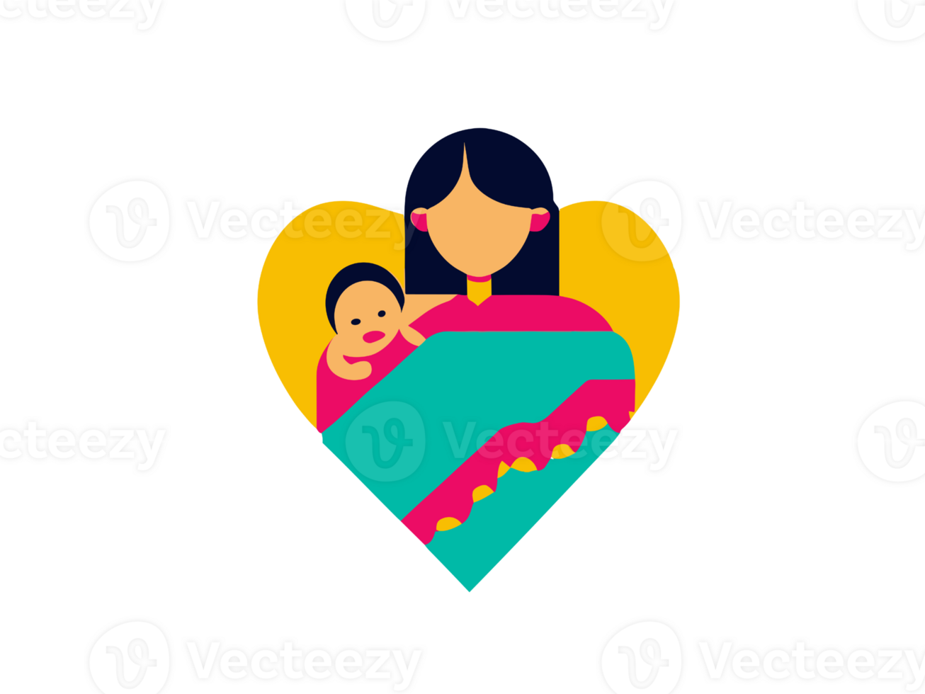 An Icon of a Mother with her Child png