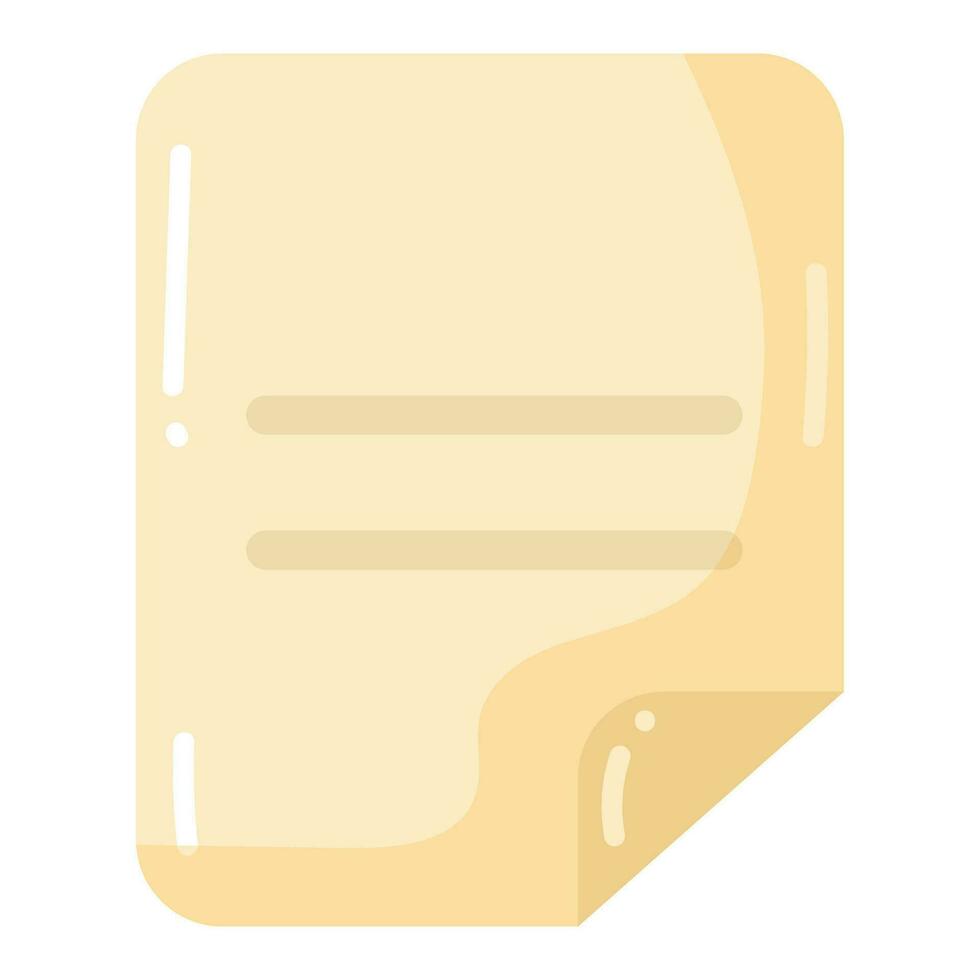 Cartoon sheet of paper. Notes. Vector illustration