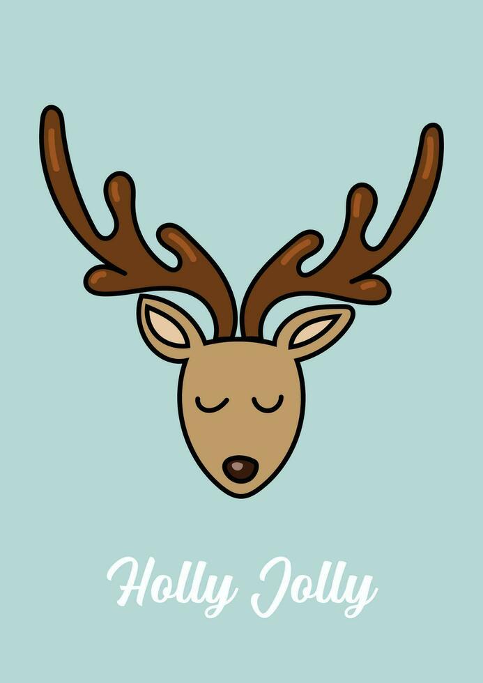 Cute christmas Reindeer greeting card vector