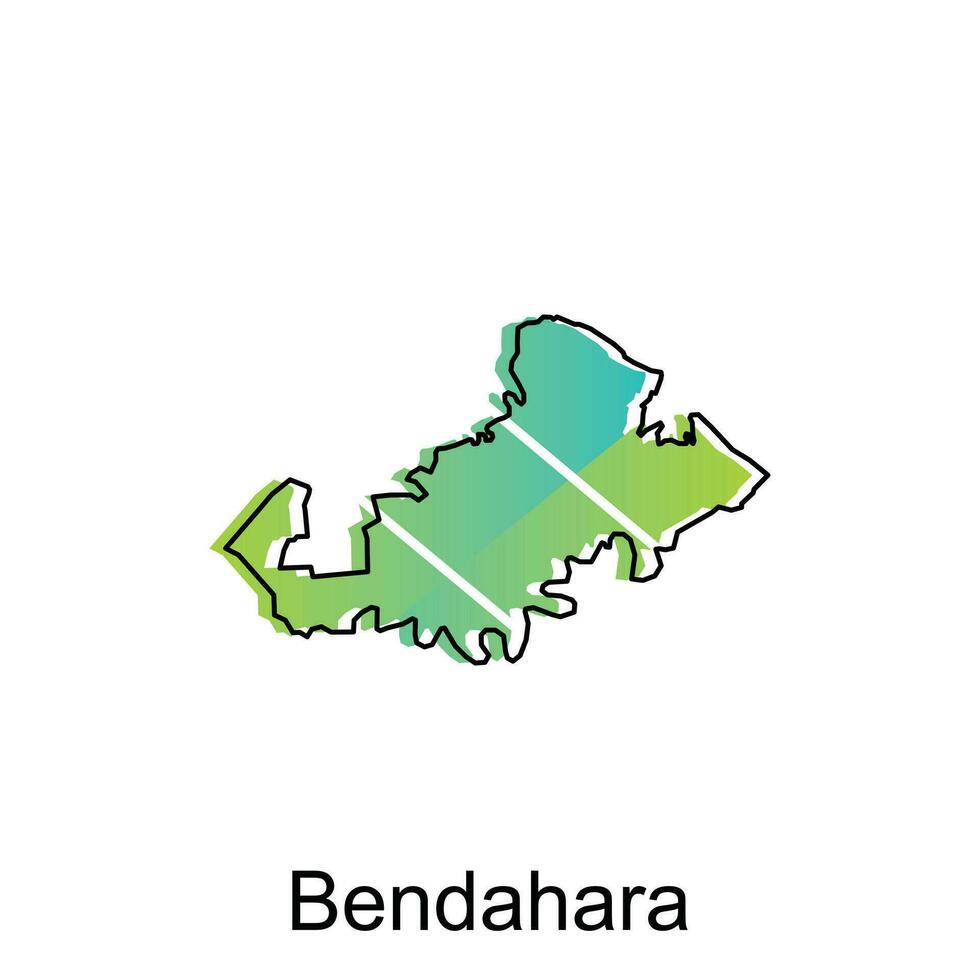 Map City of Bendahara, World Map International vector template with outline graphic sketch style on white background