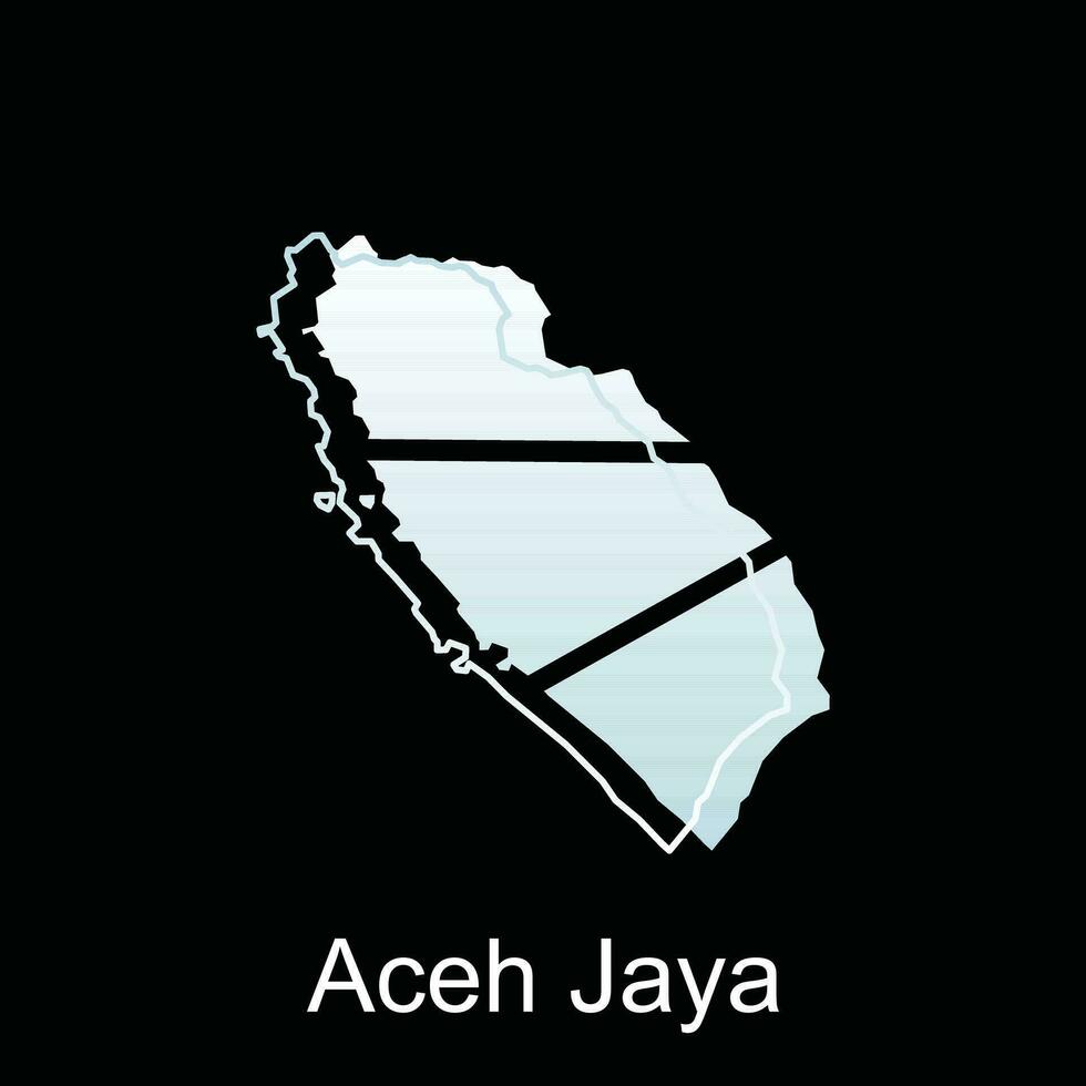 Map of Aceh Jaya City modern outline, High detailed vector illustration Design Template, suitable for your company