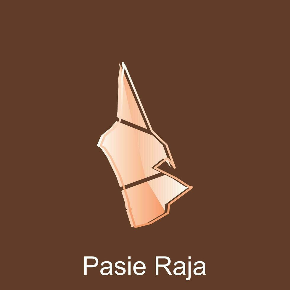 Map City of Pasie Raja, World Map International vector template with outline graphic sketch style on white background