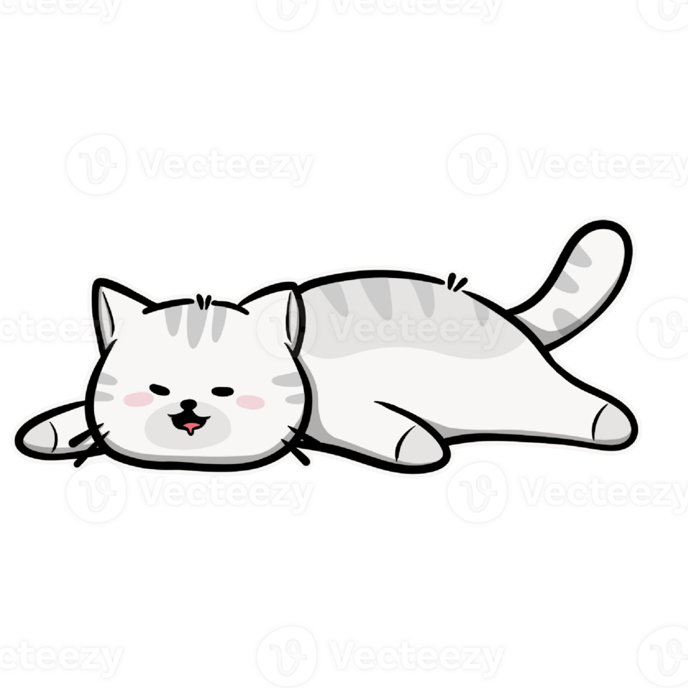 cute cat cartoon sticker png