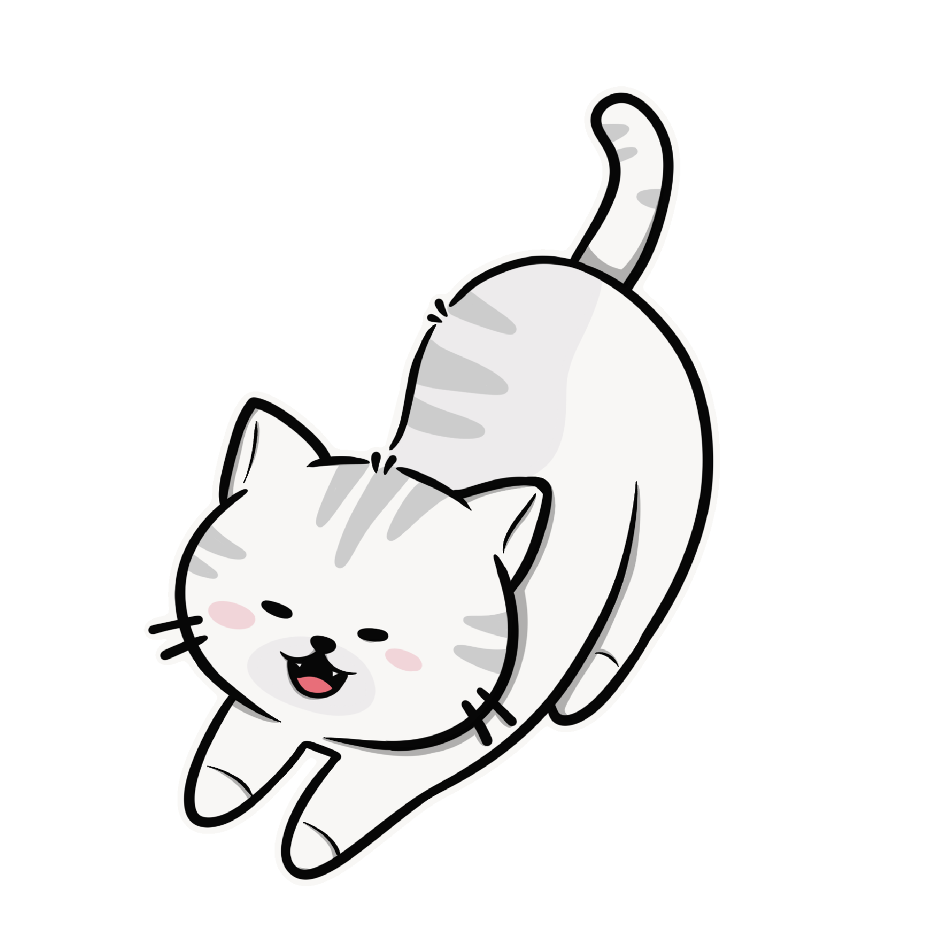 cute cat cartoon sticker 28702185 PNG