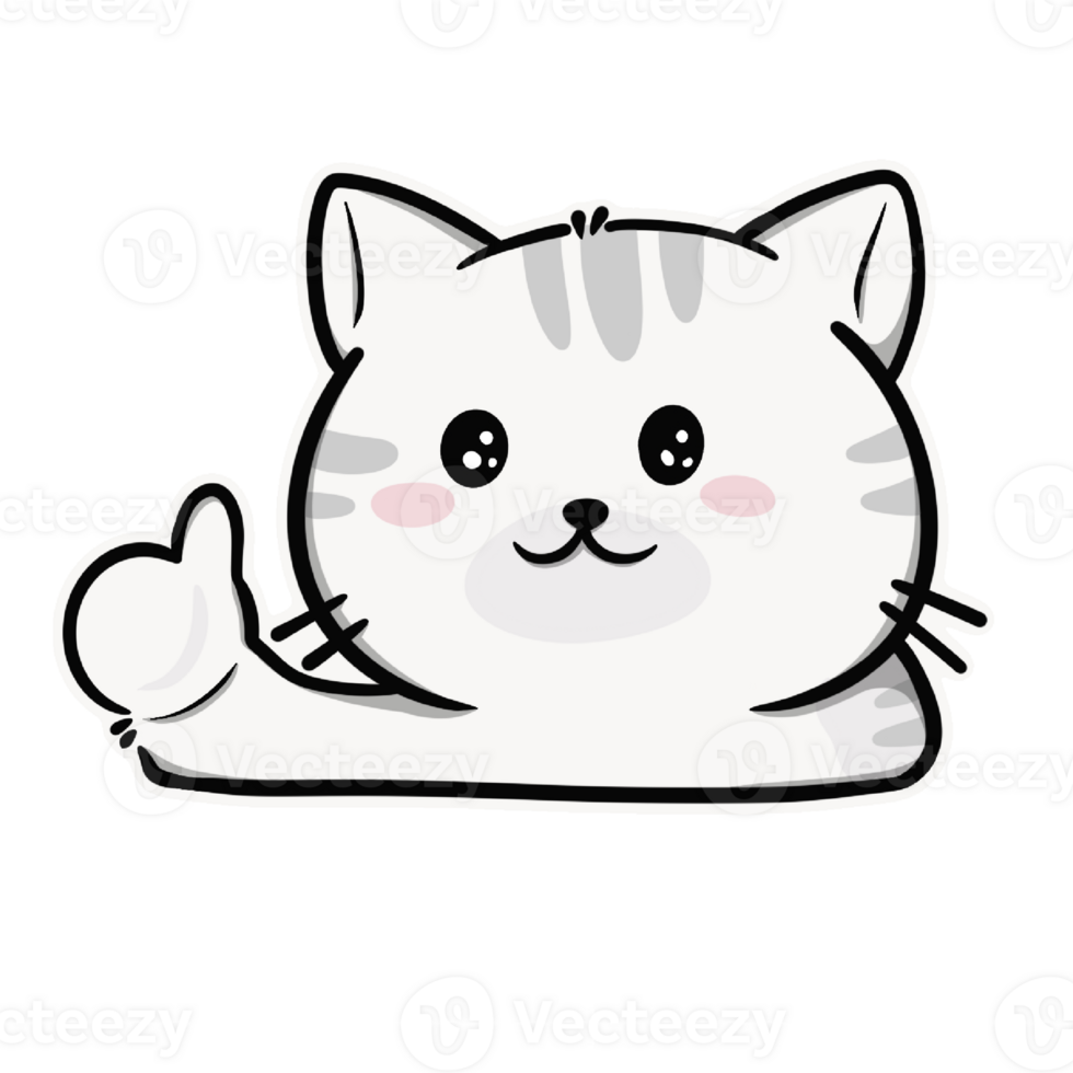 cute cat cartoon sticker png
