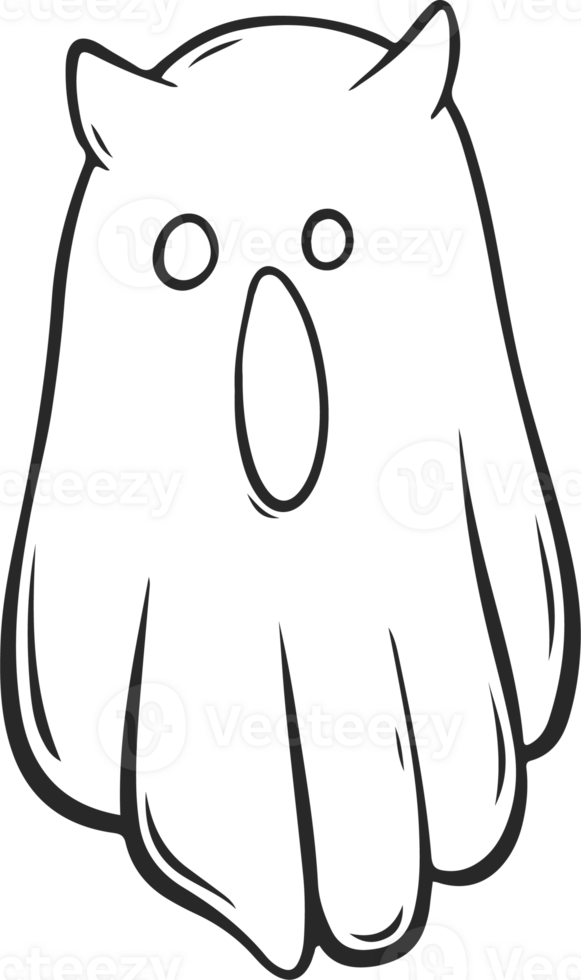 cute halloween ghost outline png