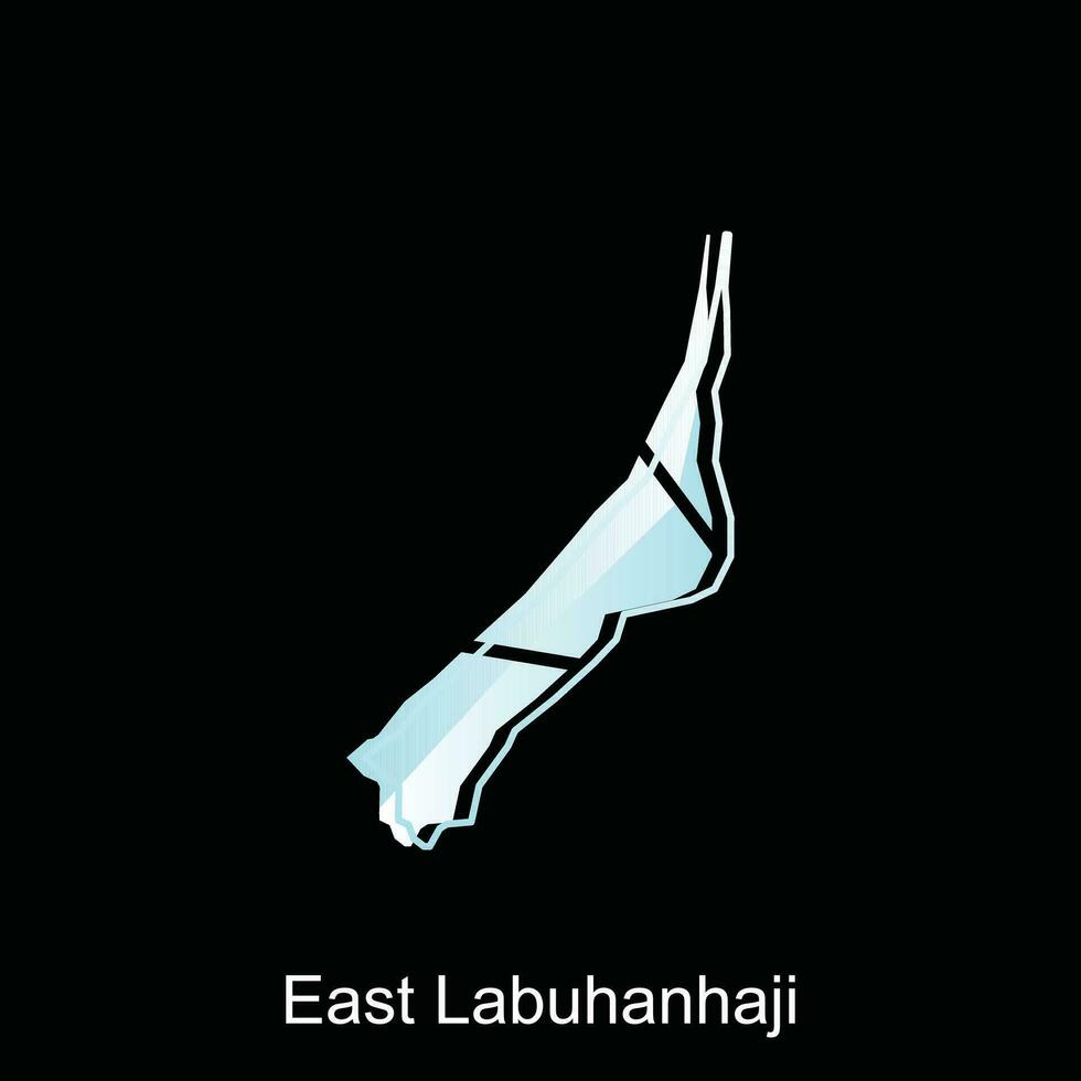 Map City of East Labuhanhaji, World Map International vector template with outline graphic sketch style on white background