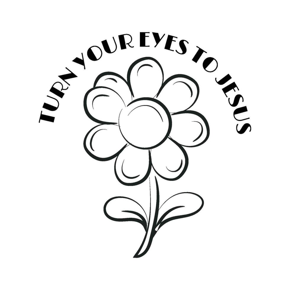 Christian line art design for print or use as banner, poster, photo overlay, apparel design vector