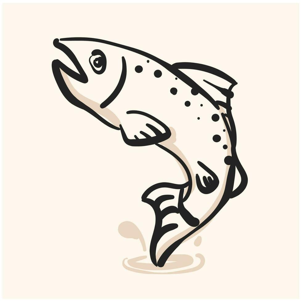sencillo pescado garabatear. prima calidad garabatear línea Arte. garabatear para móvil aplicaciones y sitios web vector