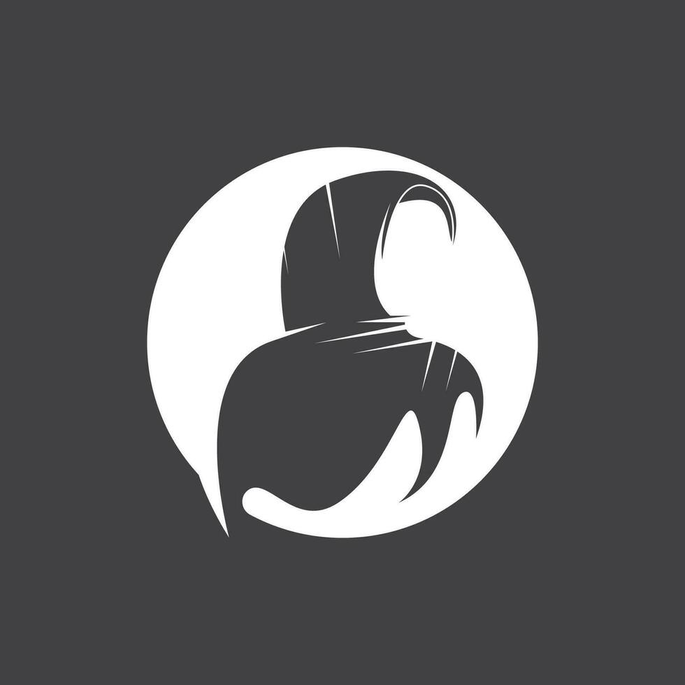 Hijab Woman Silhouette Icon And Symbol vector