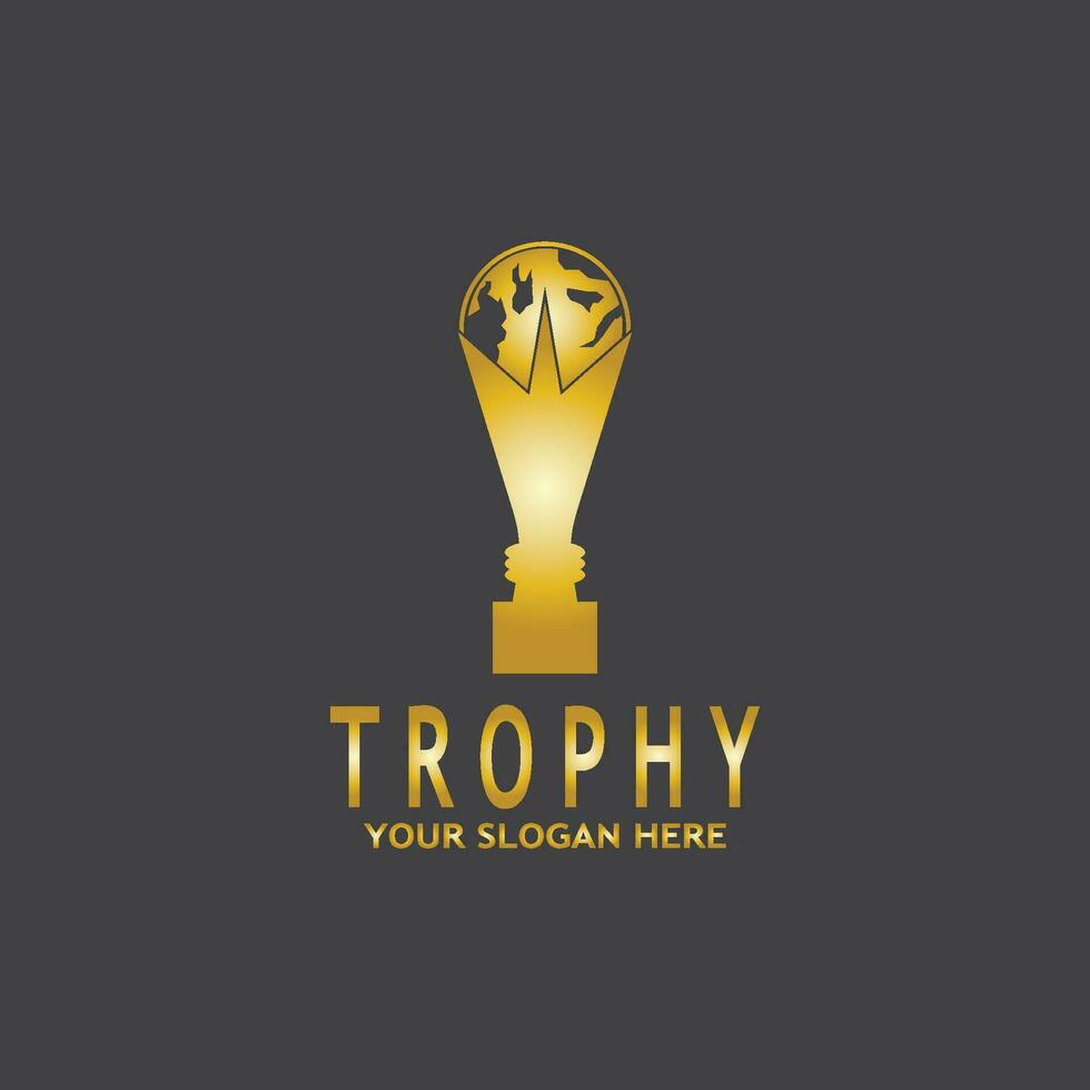 Simple Trophy logo design Vector Template