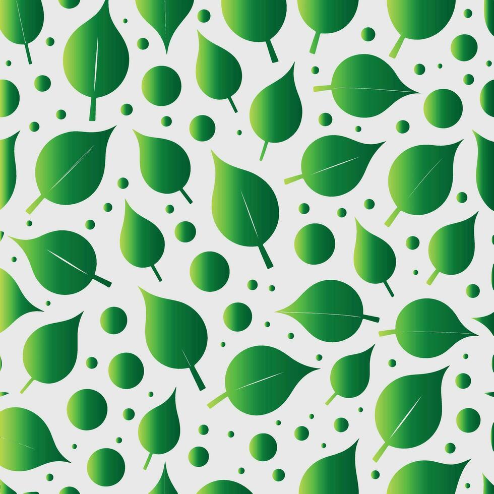 Pattern with green leaves vector