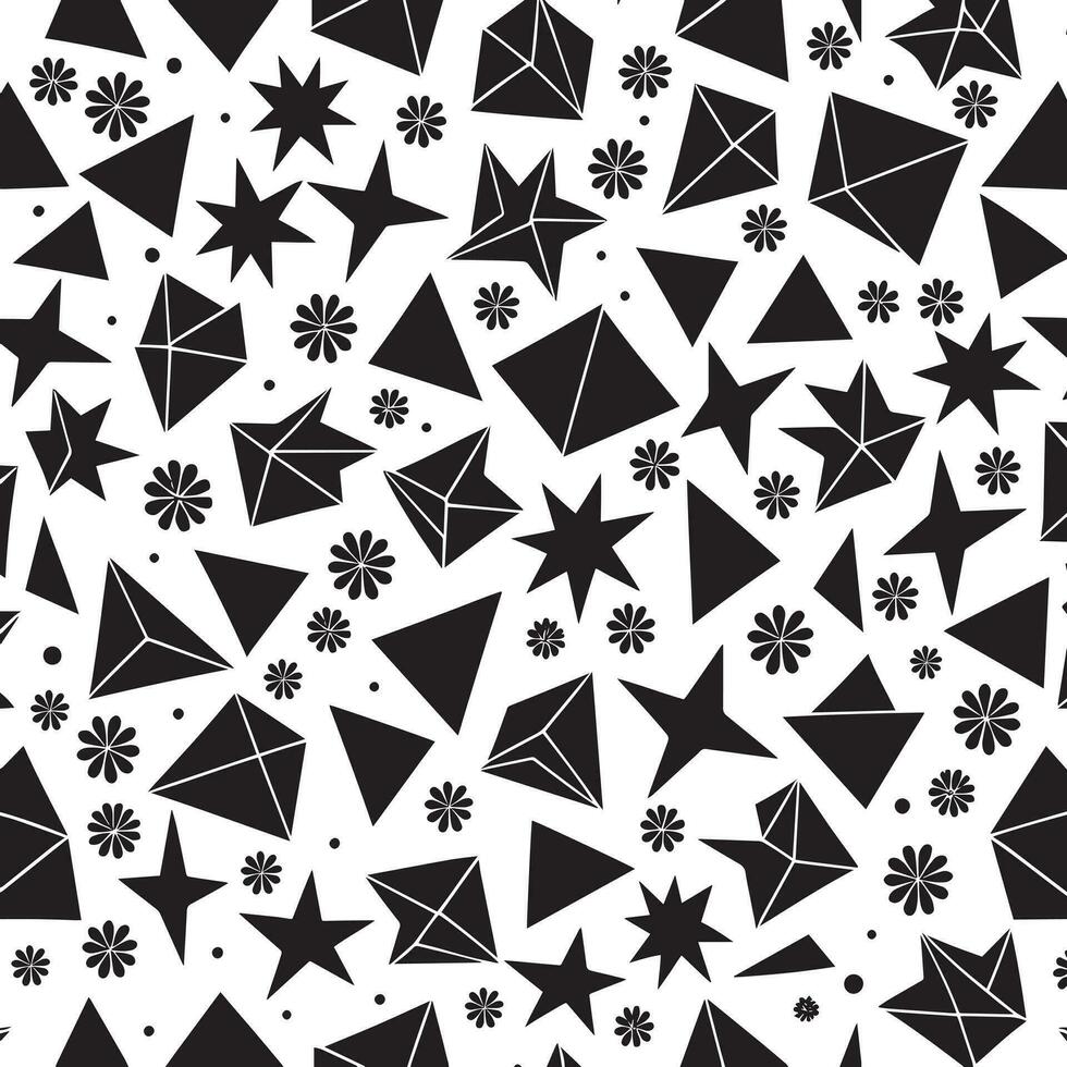 Black and white geometric pattern vector