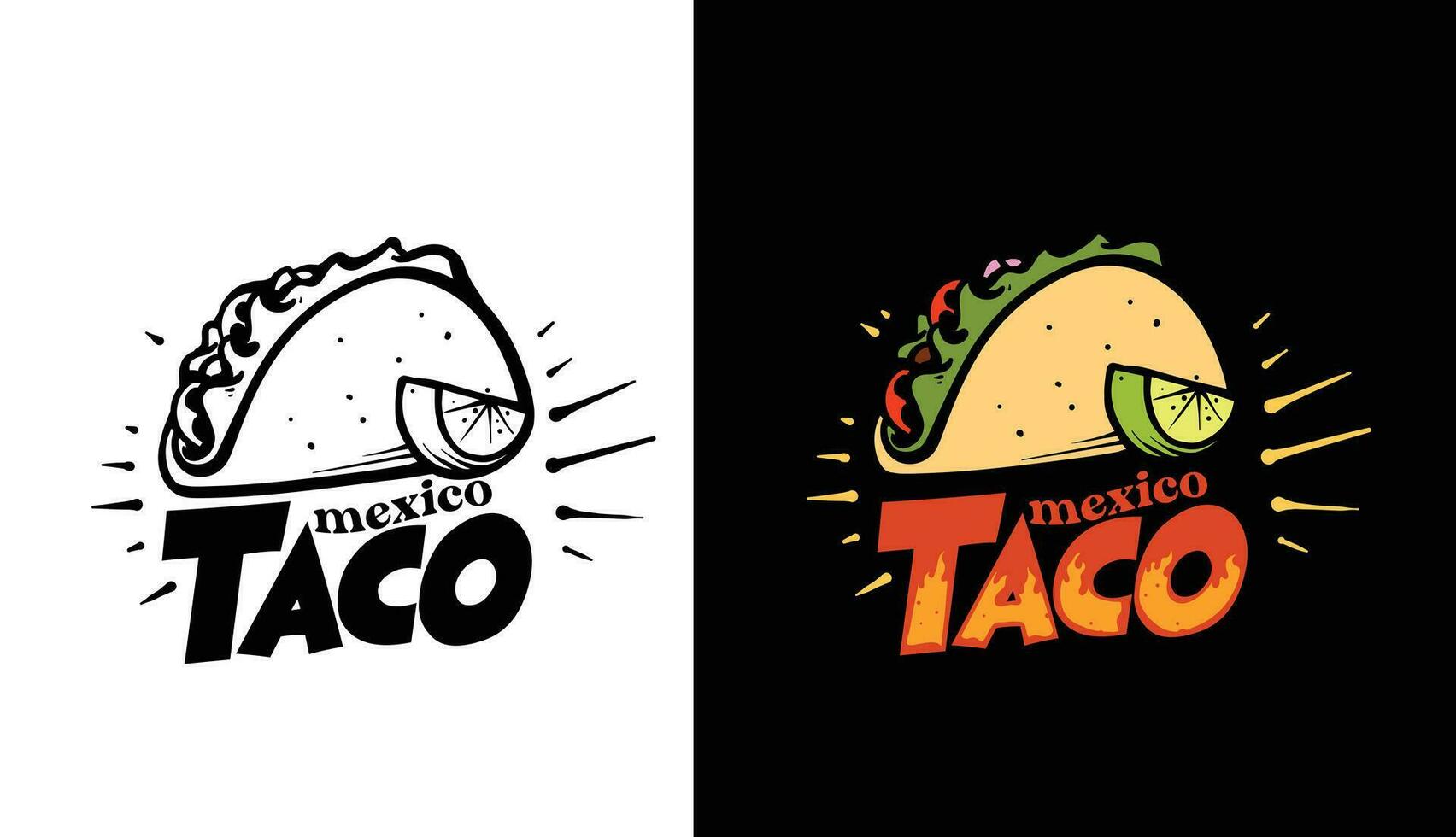 taco mexicano comida ilustración vector