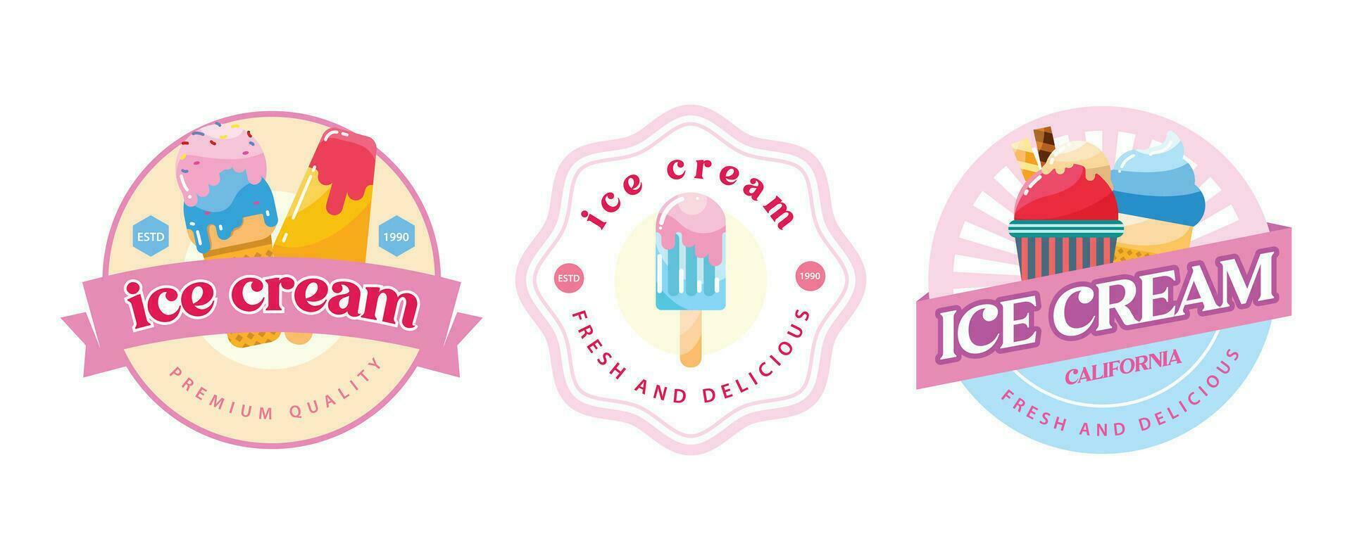 ice cream logo template vector