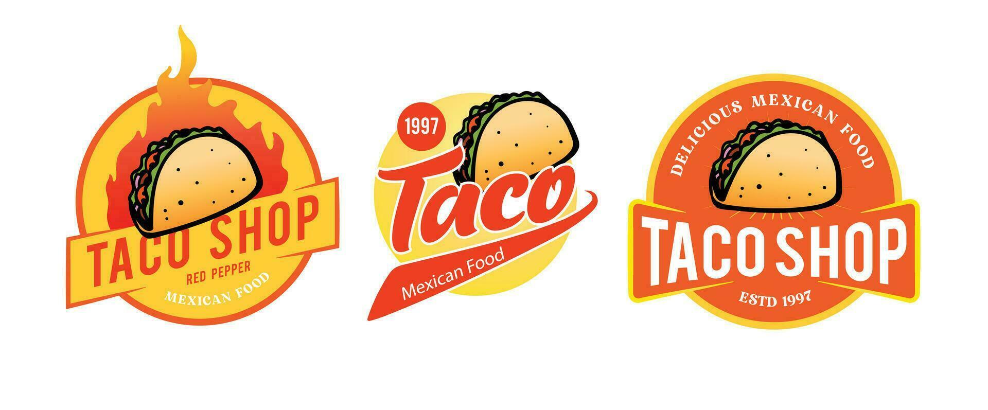 taco mexican food logo template vector