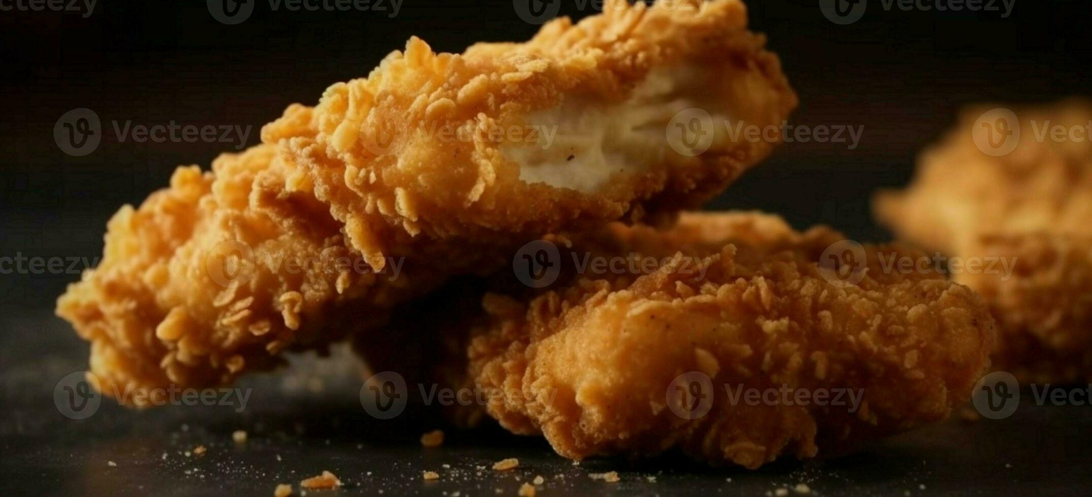 Crispy chicken delight, Freshly fried, irresistible fast food favorite. AI Generated photo