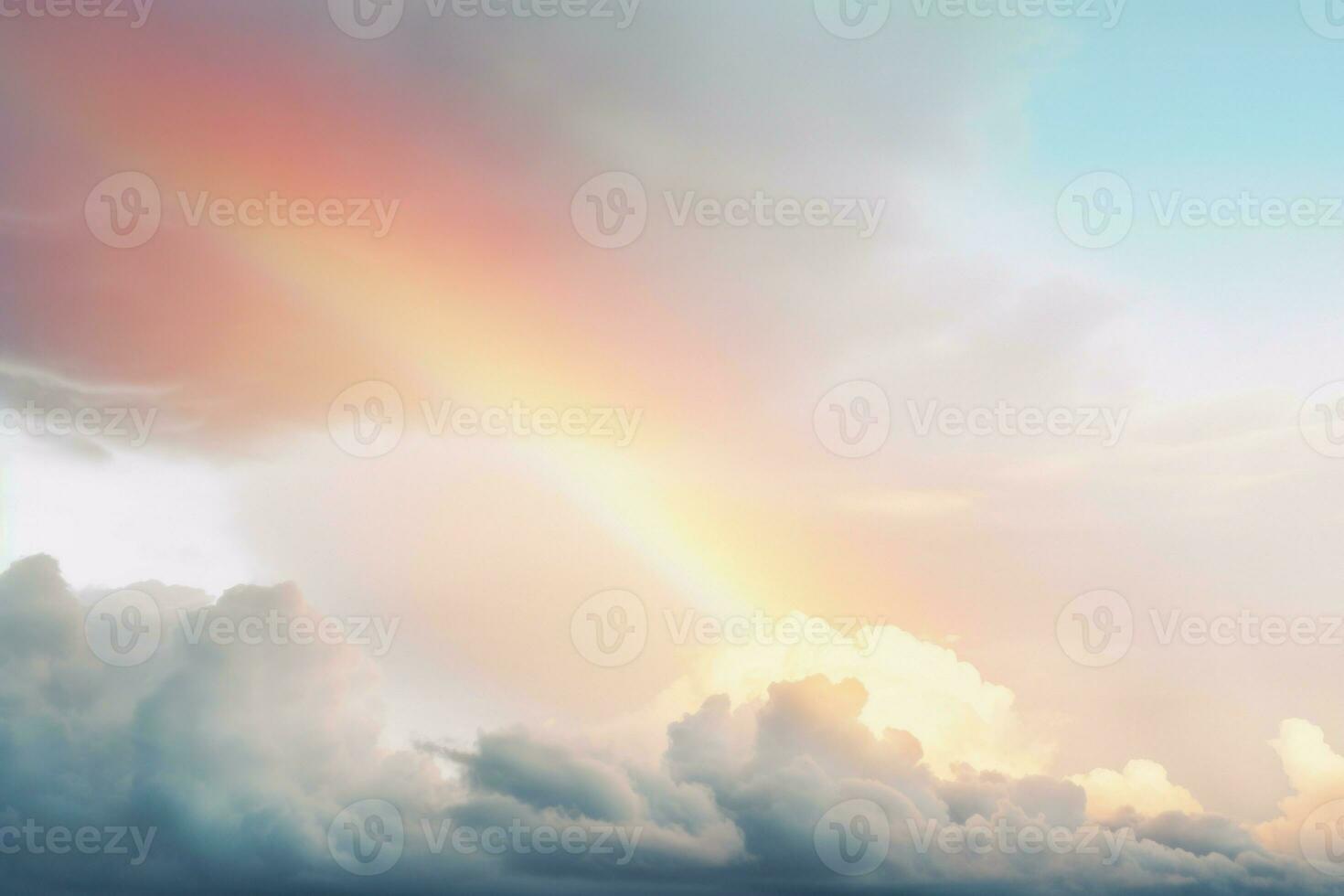 Rainbow clouds light. Generate Ai photo