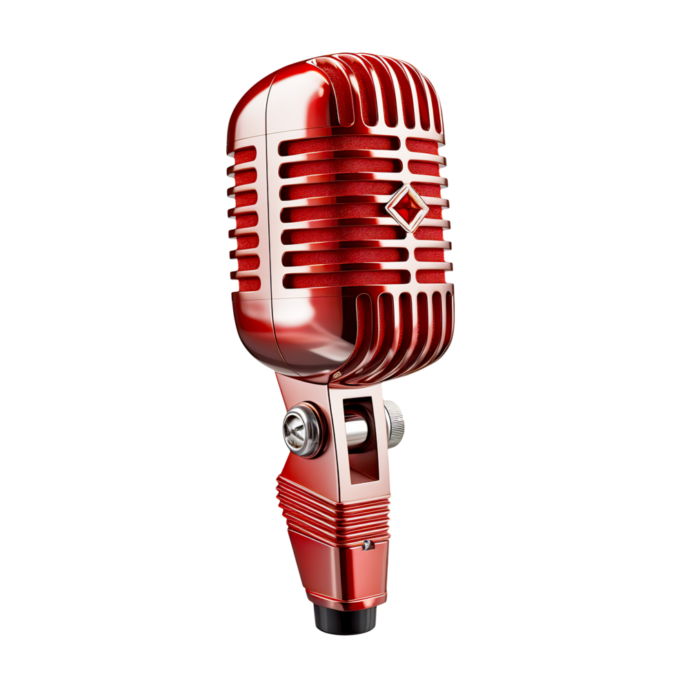 A microphone on a transparent background - AI Generated - Generative AI png