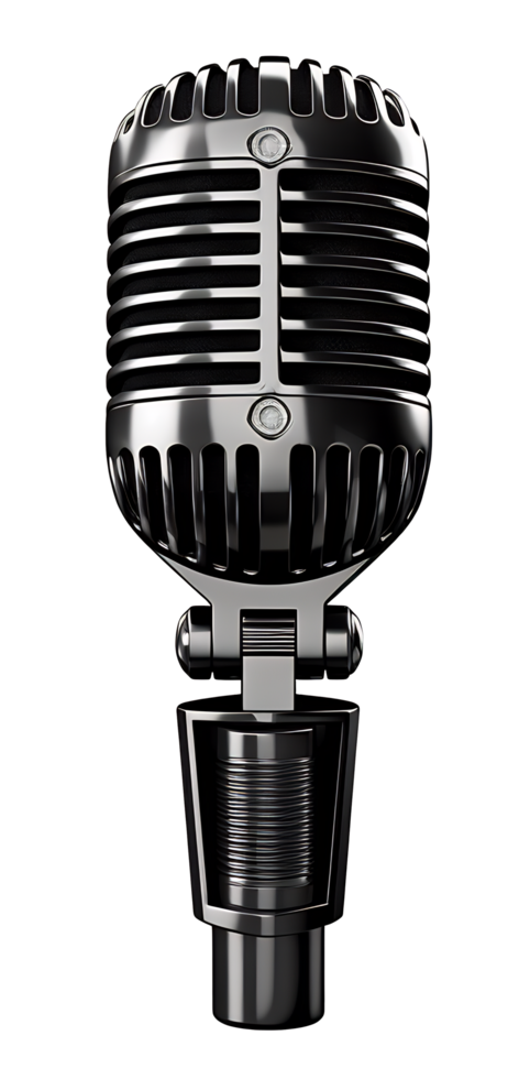 A microphone on a transparent background - AI Generated - Generative AI png