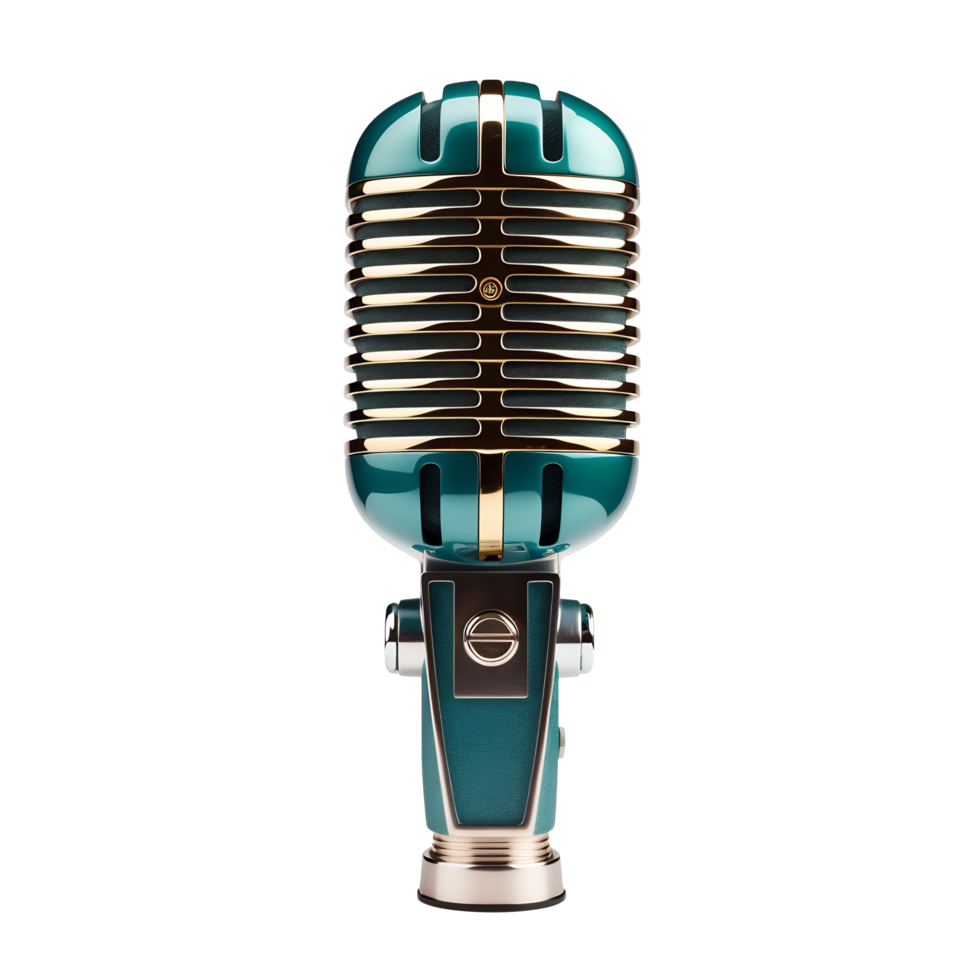 A microphone on a transparent background - AI Generated - Generative AI png