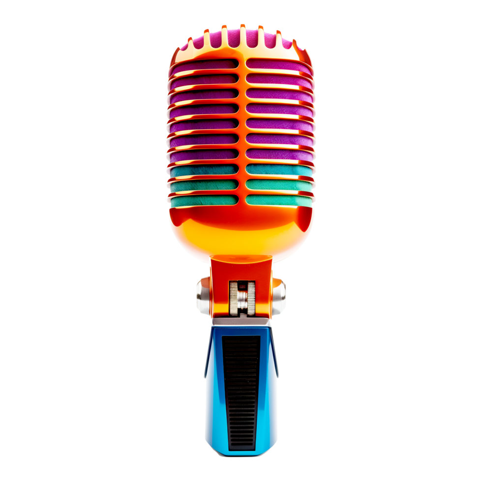 A microphone on a transparent background - AI Generated - Generative AI png