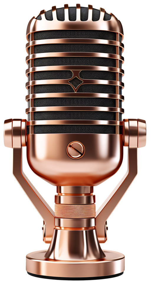 A microphone on a transparent background - AI Generated - Generative AI png