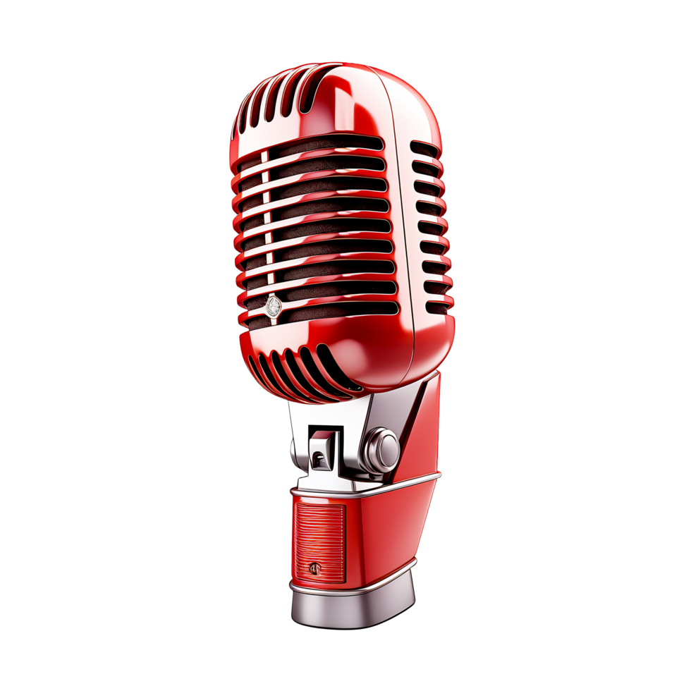 A microphone on a transparent background - AI Generated - Generative AI png