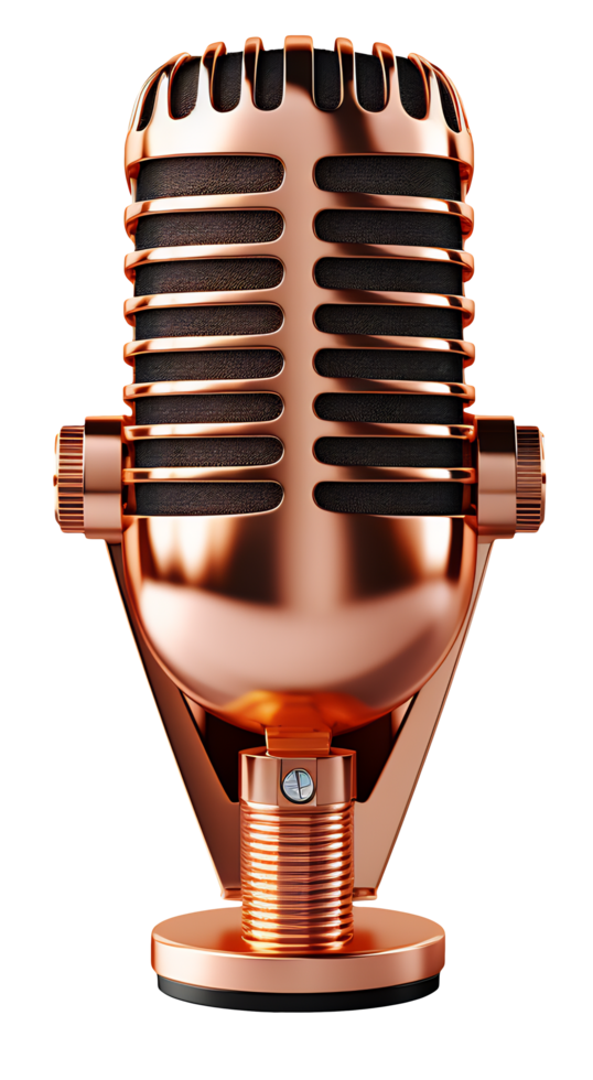 A microphone on a transparent background - AI Generated - Generative AI png