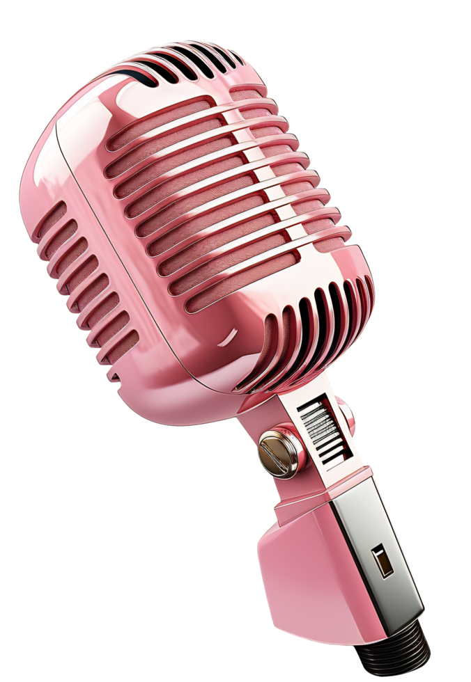 A microphone on a transparent background - AI Generated - Generative AI png