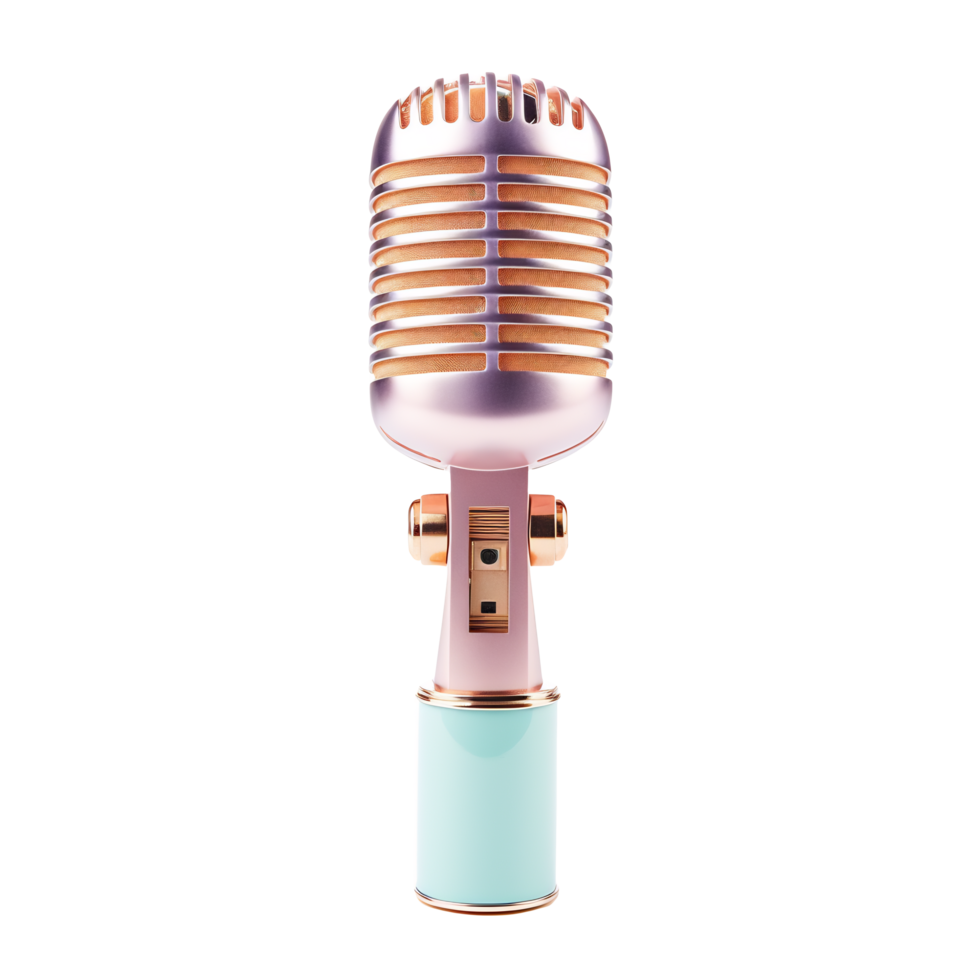 A microphone on a transparent background - AI Generated - Generative AI png