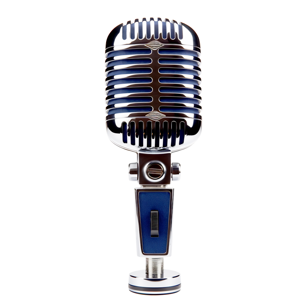 A microphone on a transparent background - AI Generated - Generative AI png