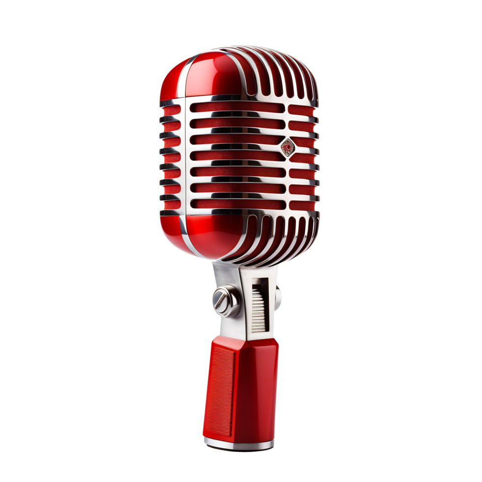 A microphone on a transparent background - AI Generated - Generative AI png