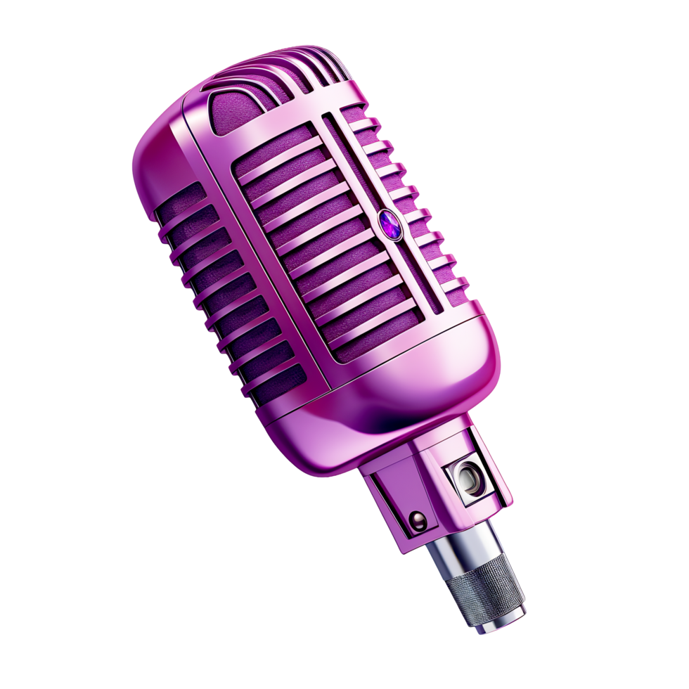 A microphone on a transparent background - AI Generated - Generative AI png