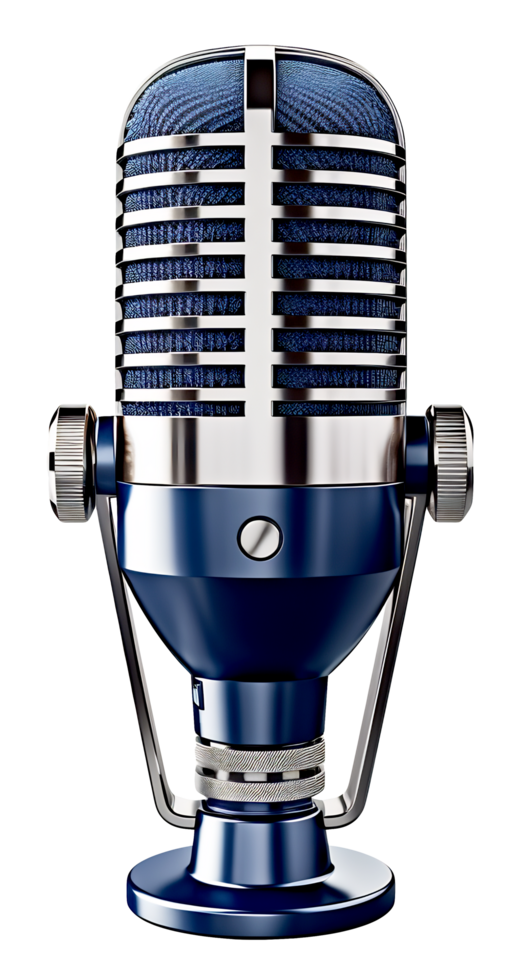 A microphone on a transparent background - AI Generated - Generative AI png
