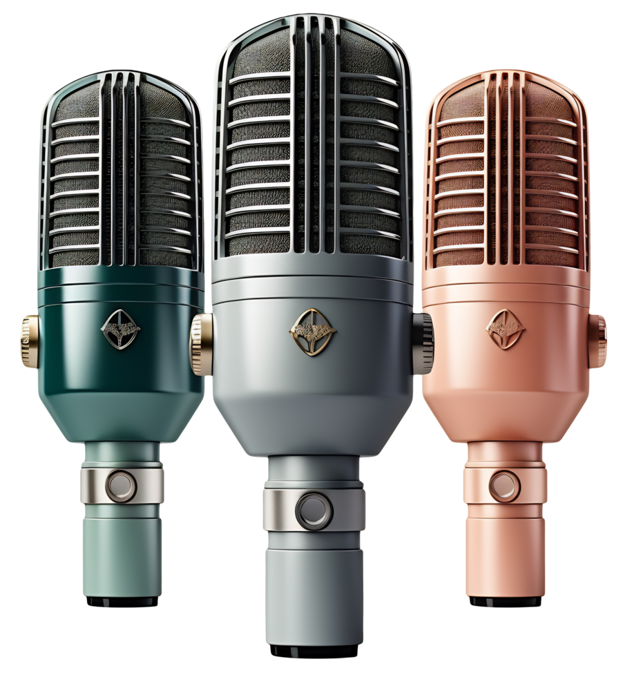 A microphone on a transparent background - AI Generated - Generative AI png