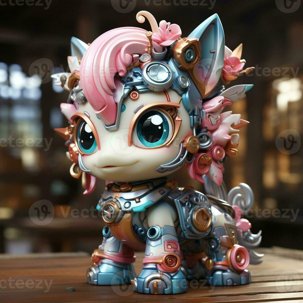 Cute unicorn robot photo