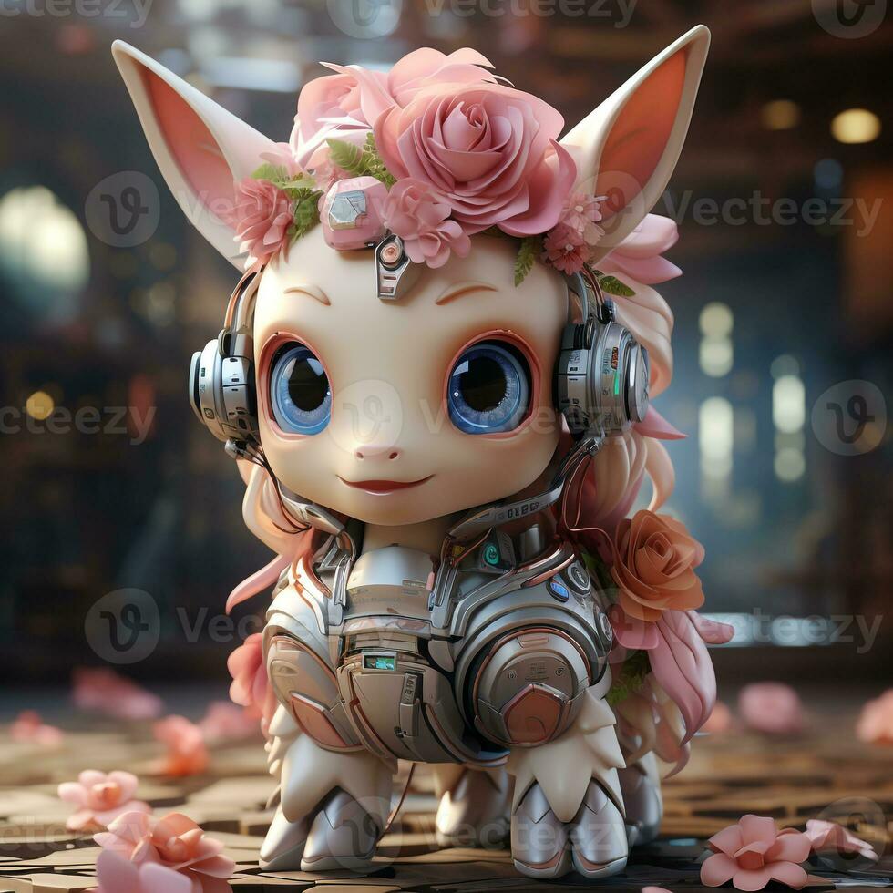 Cute unicorn robot photo