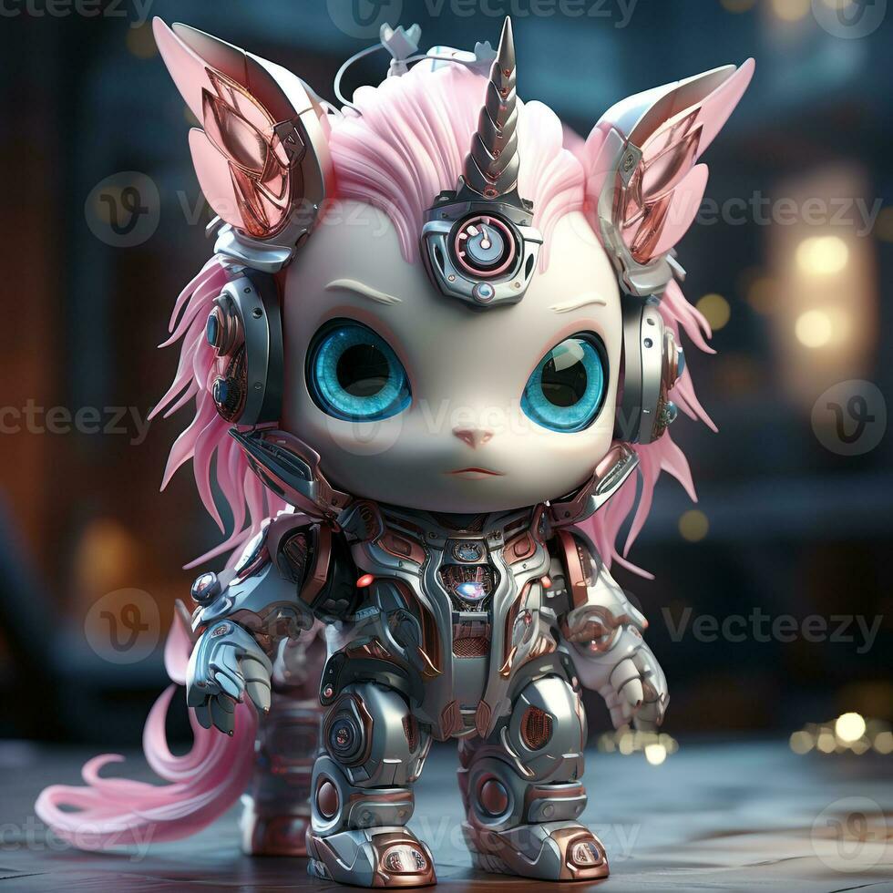 Cute unicorn robot photo