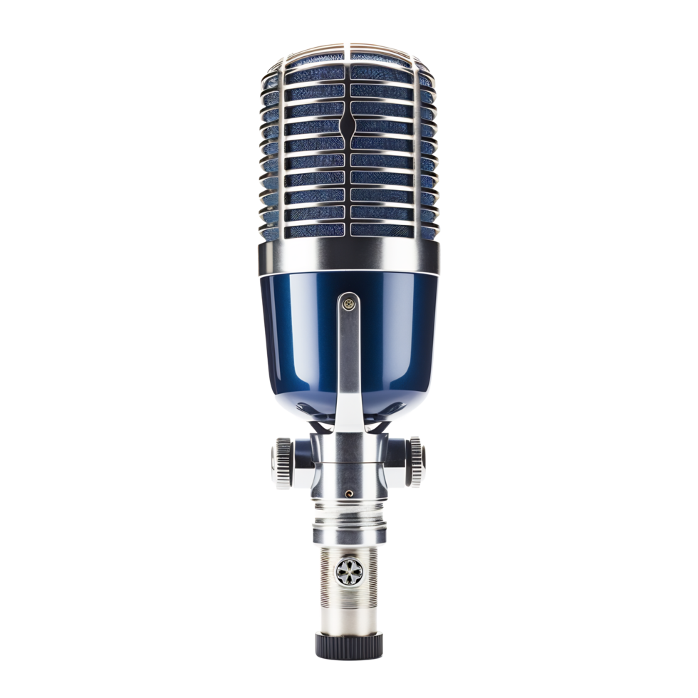 A microphone on a transparent background - AI Generated - Generative AI png