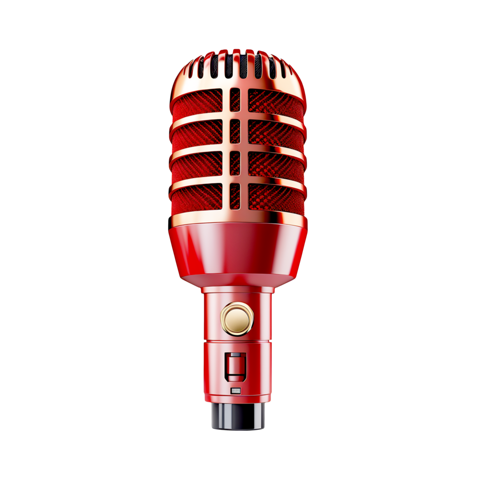 A microphone on a transparent background - AI Generated - Generative AI png