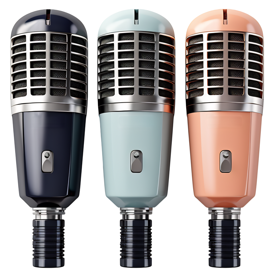 A microphone on a transparent background - AI Generated - Generative AI png