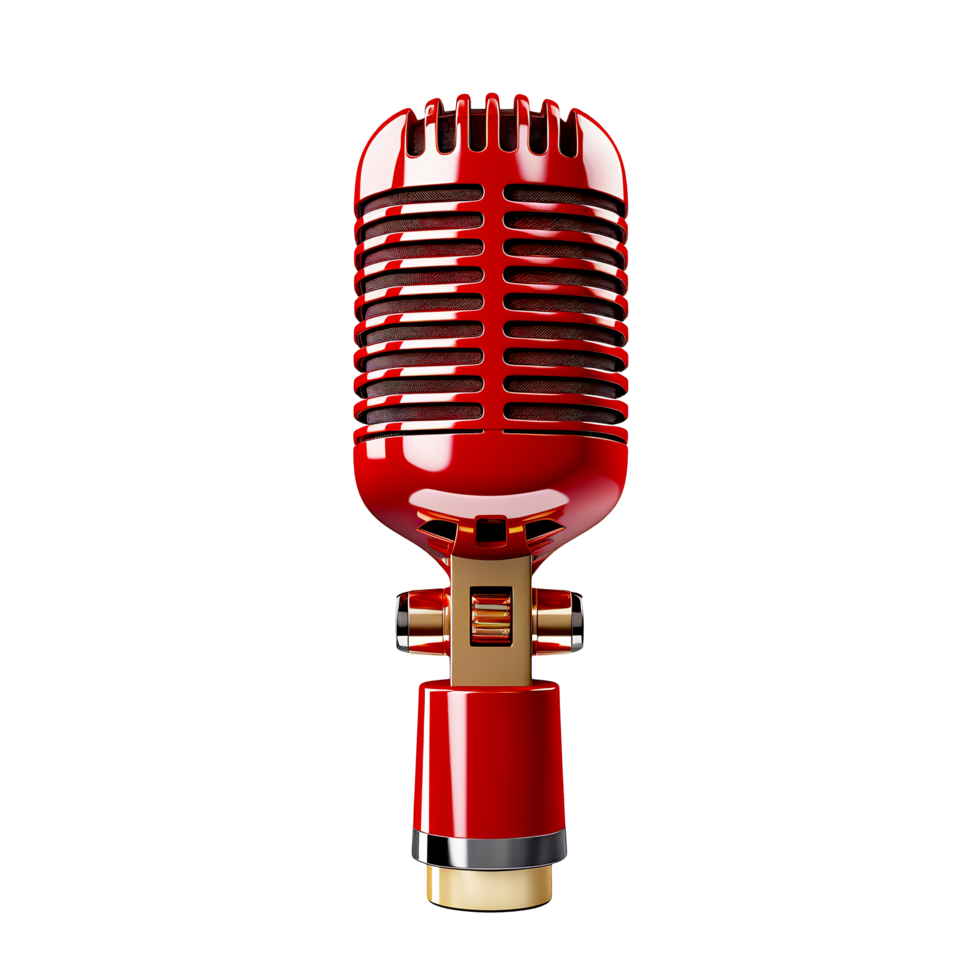 A microphone on a transparent background - AI Generated - Generative AI png