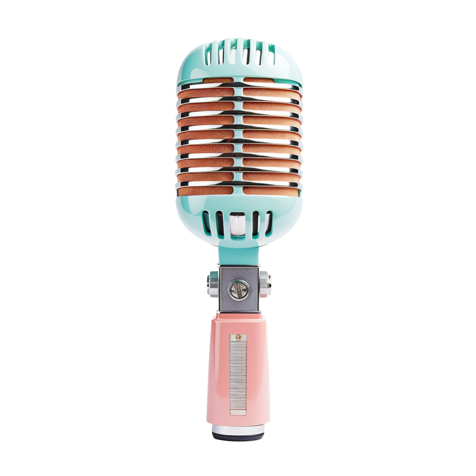 A microphone on a transparent background - AI Generated - Generative AI png