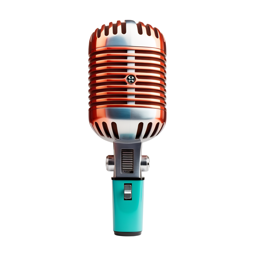 A microphone on a transparent background - AI Generated - Generative AI png
