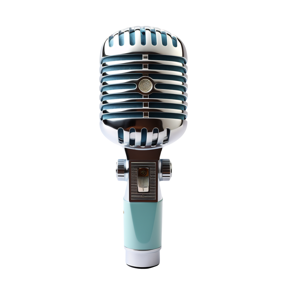 A microphone on a transparent background - AI Generated - Generative AI png