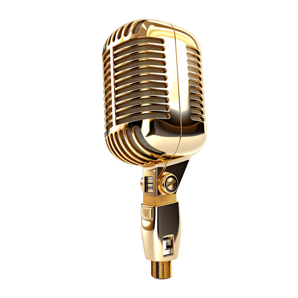 A microphone on a transparent background - AI Generated - Generative AI png